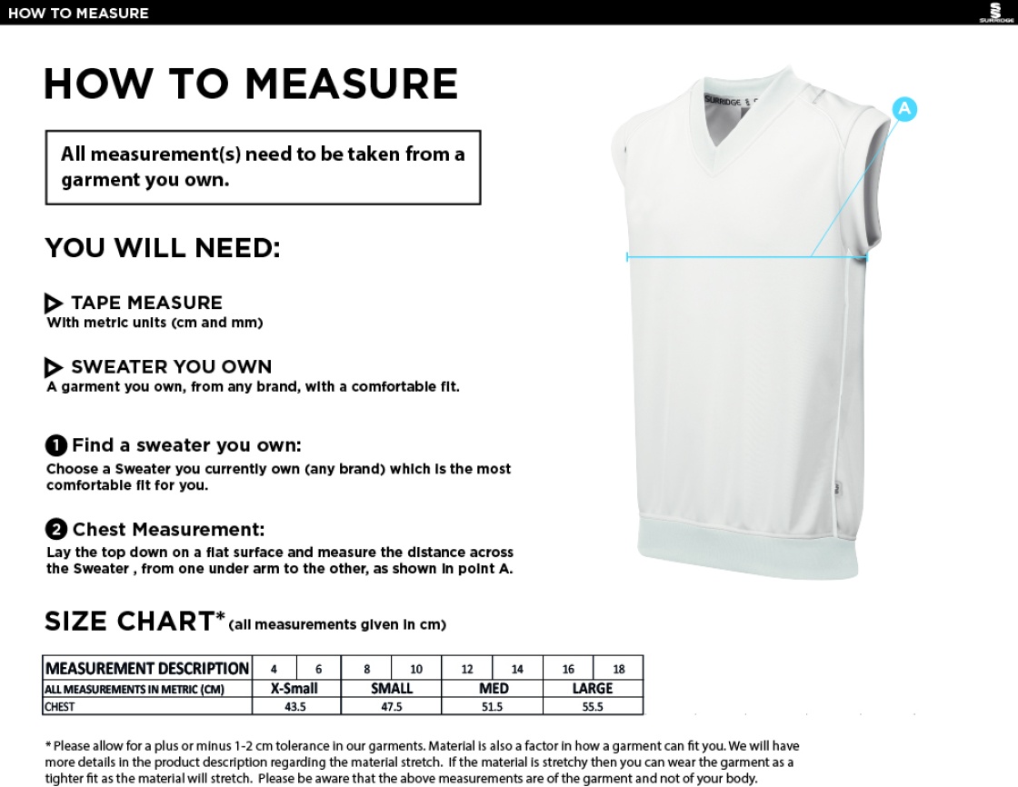 HSBC BLAST SLEEVELESS WOMENS SWEATER-Ivory - Size Guide