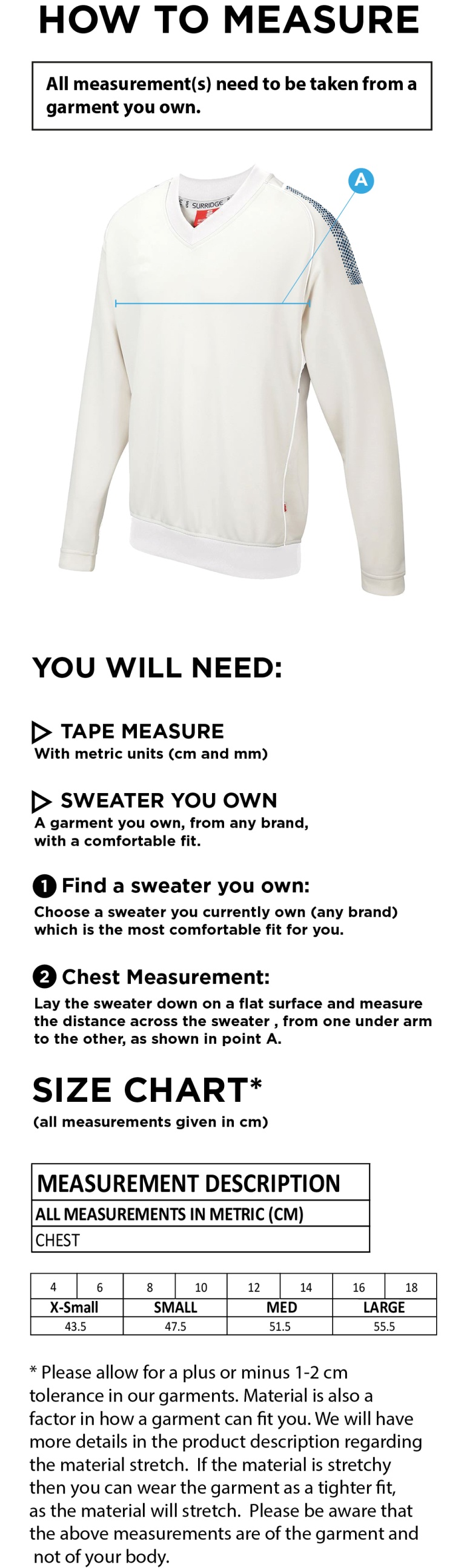 HSBC BLAST LONG SLEEVE WOMEN'S SWEATER - Ivory - Size Guide