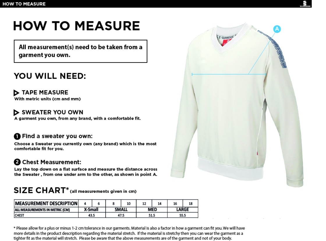 HSBC BLAST LONG SLEEVE WOMEN'S SWEATER - Ivory - Size Guide